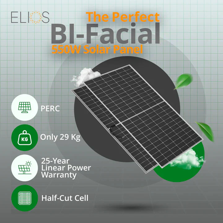 Panneau Solaire Elios 585HC-BF – 585W Bifacial Haute Performance